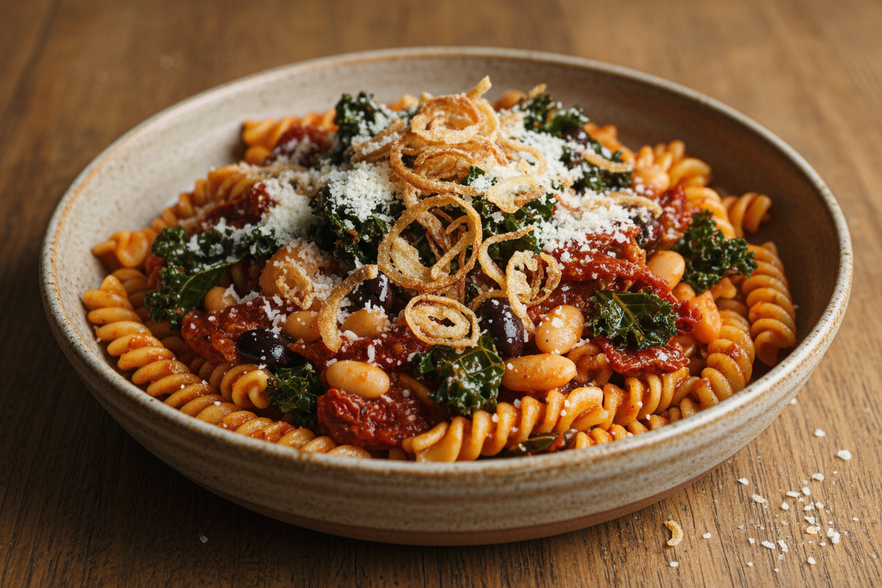 Rigatoni aux tomates séchées, format familial