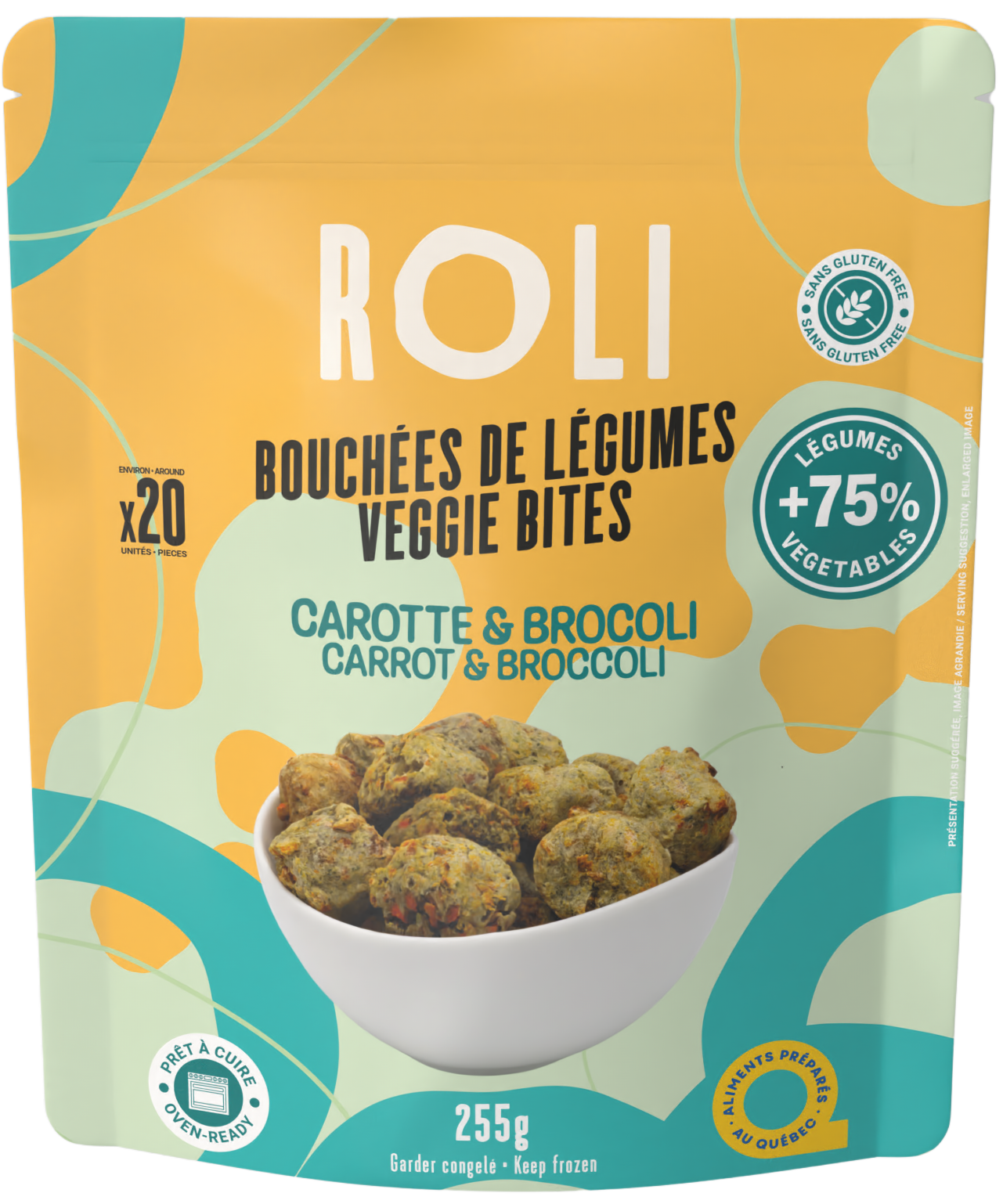 ROLI FOODS, BOUCHÉES DE LÉGUMES CAROTTE & BROCOLI