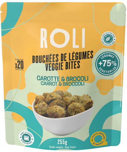 ROLI FOODS, BOUCHÉES DE LÉGUMES CAROTTE & BROCOLI