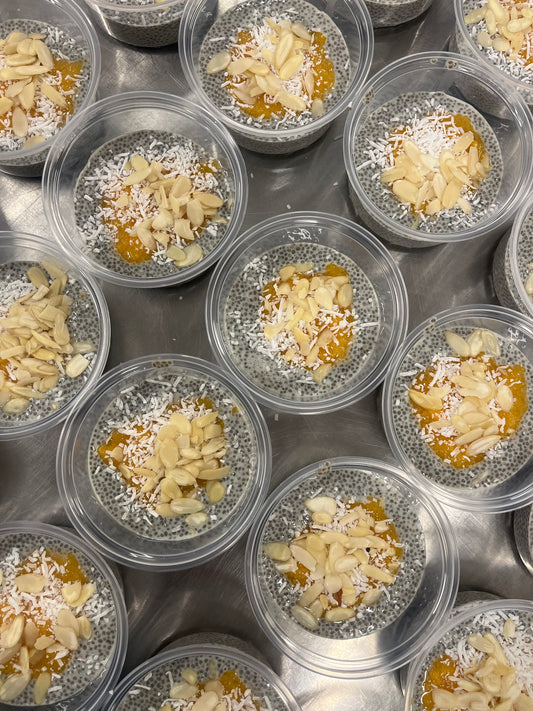 Pudding de chia aux pêches