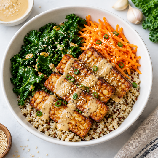 Tempeh miso-tahini