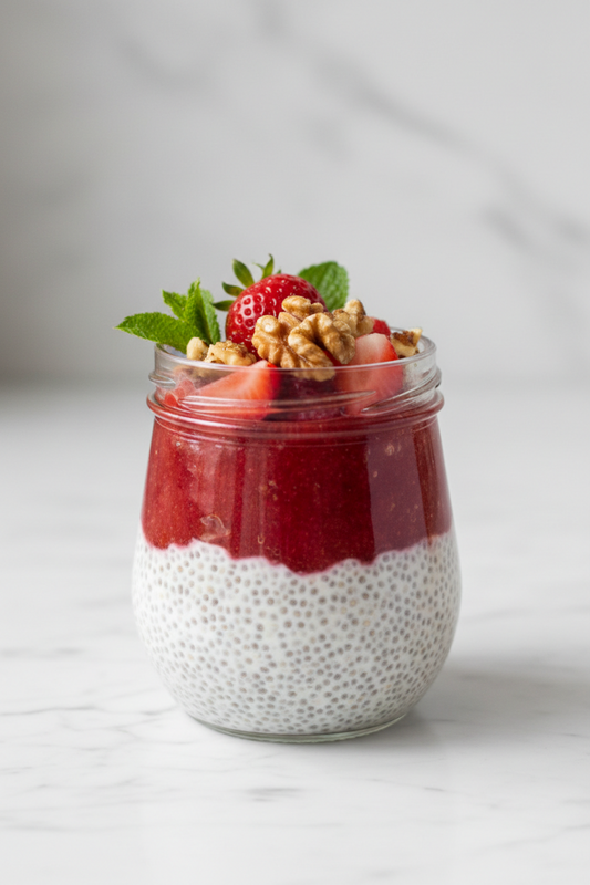 Pudding de chia à la fraise